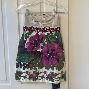 Free People floral and shimmer mini dress